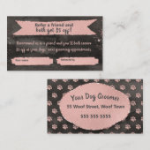 Roos Gold Paw Print Reference Kaart voor honden Visitekaartje (Voorkant / Achterkant)