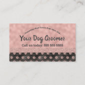 Roos Gold Paw-printers Dog Groomer Appointment Car Visitekaartje (Voorkant)