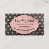 Roos Gold Paw-printers Dog Grooming Loyalty-Kaart Visitekaartje (Voorkant)