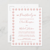 Roos Gold Paw Prints Budget Weddenschap Briefkaart (Voorkant / Achterkant)