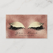 Roos Gold Peach Eye Blush Lashes Glitter Makeup Afsprakenkaartje (Voorkant)