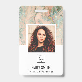 ROOS GOLD PEACH GROENE WERKNEMERS FOTO BAR CODE NA BADGE