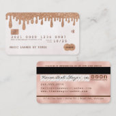 Roos Gold Pearl Copper Glitter Luxury kredietstijl Visitekaartje (Voorkant / Achterkant)