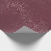 Roos Gold Peony Outline Pattern op Bourgogne Cadeaupapier (Hoek)
