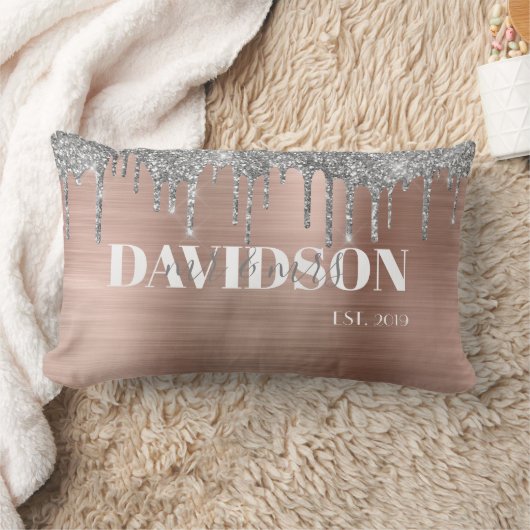 Roos Gold Personalized Wedding Lumbar Pillow Kussen (Deken)