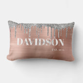 Roos Gold Personalized Wedding Lumbar Pillow Kussen (Voorkant)