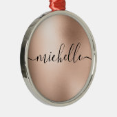 Roos Gold persoonlijke kerstmis Metalen Ornament (Rechts)