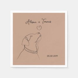 Roos Gold Pet Doodle Verloving Weddenschap Sjabloo Servet