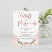 Roos Gold Petals Prosecco Vrijgezellenfeest Kaart (Staand voorkant)