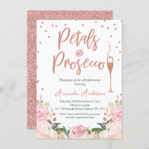 Roos Gold Petals Prosecco Vrijgezellenfeest Kaart