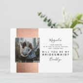 Roos Gold Photo Bridesmaid proposal Kaart (Staand voorkant)