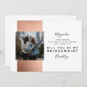 Roos Gold Photo Bridesmaid proposal Kaart (Voorkant / Achterkant)