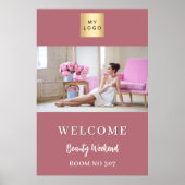 Roos Gold Photo Business logo Seminar Welkom Poster (Voorkant)