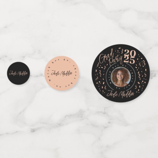 Roos Gold Photo Design High School Afstuderen Confetti (Voorkanten)