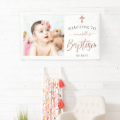 Roos Gold Photo Girl Baptism Welcome Banner (Insitu)