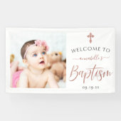 Roos Gold Photo Girl Baptism Welcome Banner (Horizontaal)