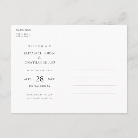 Roos Gold Photo Save the Date Wedding Uitnodiging Briefkaart (Achterkant)