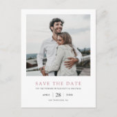 Roos Gold Photo Save the Date Wedding Uitnodiging Briefkaart (Voorkant)