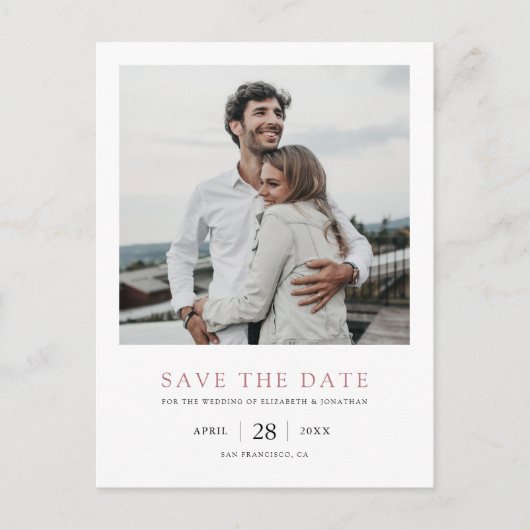 Roos Gold Photo Save the Date Wedding Uitnodiging Briefkaart (Voorkant)