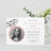 Roos Gold Photo Sparkle Ring Vrijgezellenfeest Kaart (Staand voorkant)