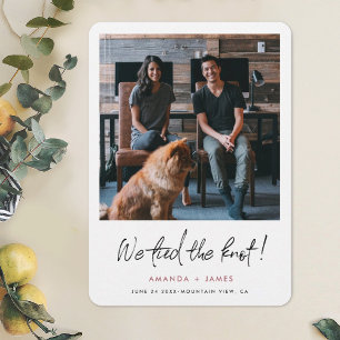 Roos Gold Photo Weddenschap Elopement Moderne Bord Aankondiging