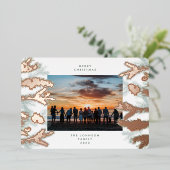 Roos Gold Pine Tree bestaat uit prettige kerstfoto Folie Feestdagenkaart (Staand Voorkant)