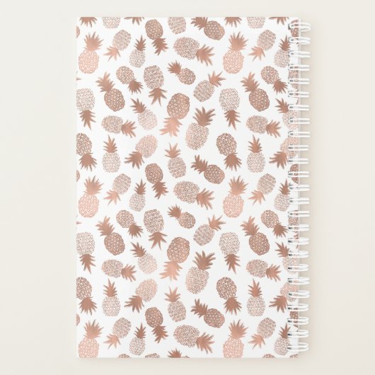  Roos Gold Pineappel Patroon Planner (Achterkant)