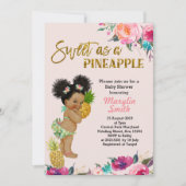 Roos Gold Pineapple Baby shower Invitation Kaart (Voorkant)