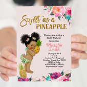 Roos Gold Pineapple Baby shower Invitation Kaart