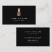 Roos Gold Pineapple Chic Black Island Realty Group Visitekaartje (Voorkant / Achterkant)