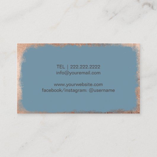 Roos Gold Pineapple Dusty Blue Event Planning Visitekaartje (Achterkant)