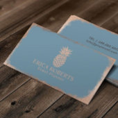 Roos Gold Pineapple Dusty Blue Event Planning Visitekaartje
