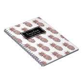 Roos Gold Pineapple Pattern Elegant Notitieboek (Rechterzijde)