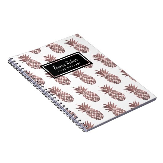 Roos Gold Pineapple Pattern Elegant Notitieboek (Rechterzijde)