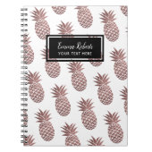 Roos Gold Pineapple Pattern Elegant Notitieboek (Voorkant)
