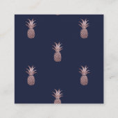 Roos Gold Pineapple Weddenschap - Details Kaarten Vierkante Visitekaartje (Achterkant)