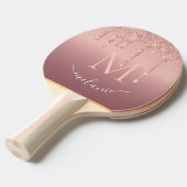Roos Gold Ping Pong Paddle Aangepaste naam en lett Tafeltennisbatje (Voorkant Gekanteld)
