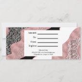 Roos Gold Pink Abstract Wave Modern Glam Trendy Kaart (Achterkant)