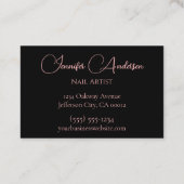 Roos Gold Pink Agate Design Nail Artist Visitekaartje (Achterkant)