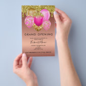 Roos Gold Pink Balloons Grote opening Flyer (Hand)