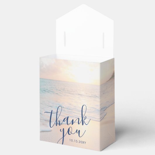 Roos Gold Pink Beach Birthday Elegant Bedankdoosjes (Geopend)