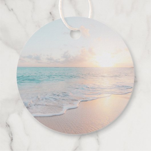 Roos Gold Pink Beach Birthday Hartelijk dank Bedankjes Labels (Achterkant)