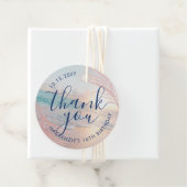 Roos Gold Pink Beach Birthday Hartelijk dank Bedankjes Labels (In situ)