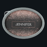 Roos Gold Pink Black Glitter Monogram Girly Gesp<br><div class="desc">Zwart en Roos Gold - Blush Pink Sparkle Glitter Monogram Naam Belt Buckle. Dit maakt het perfecte afstuderen,  zoet 16 16th,  18th,  21st,  30th,  40th,  50th,  60th,  70th,  80th,  90th,  100th Birthday,  bruiloft,  vrijgezellenfeest,  jubileum,  baby shower of vrijgezellenfeest cadeau voor iemand die houdt van glamoureuze luxe en chique stijlen.</div>