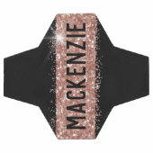 Roos Gold Pink Black Sparkly Stripe Monogram Naam Voetbal (Enkel)