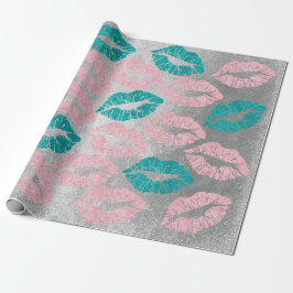 Roos Gold Pink Blauwgroen Silver Lips Glitter Grun Cadeaupapier