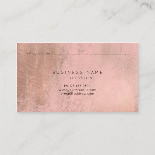 Roos Gold Pink Blush Appointment Card Afsprakenkaartje (Achterkant)