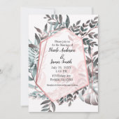 Roos Gold Pink Blush Botanical Weddenschap Kaart (Voorkant)