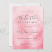 Roos Gold Pink Blush Foil 60th Birthday Glitter Kaart (Voorkant)