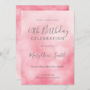 Roos Gold Pink Blush Foil 60th Birthday Glitter Kaart